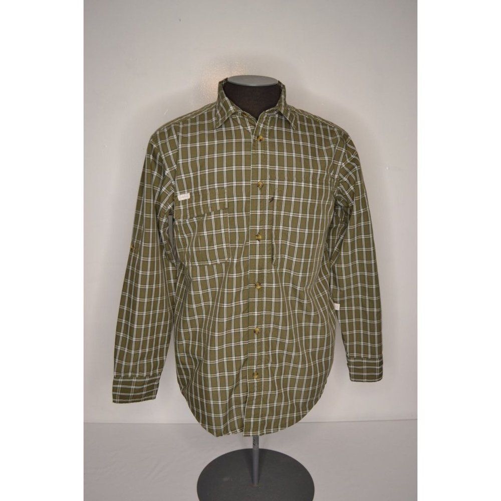 Cabela's Men's Medium Green Plaid Button Down Long Sleeve Shirt